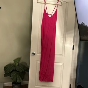 Bright pink maxi dress never worn
